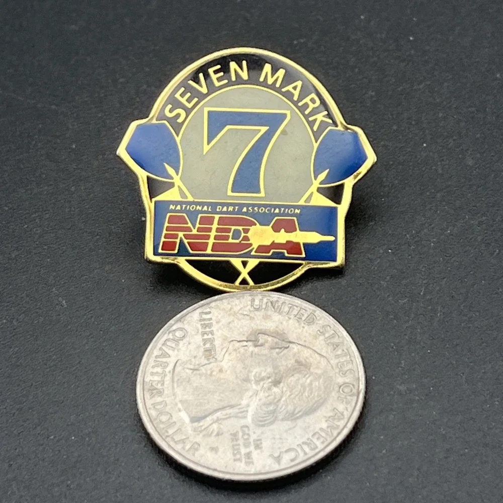 National Dart Association NDA 7 Seven Mark Lapel Hat‎ Pin